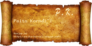 Peits Kornél névjegykártya